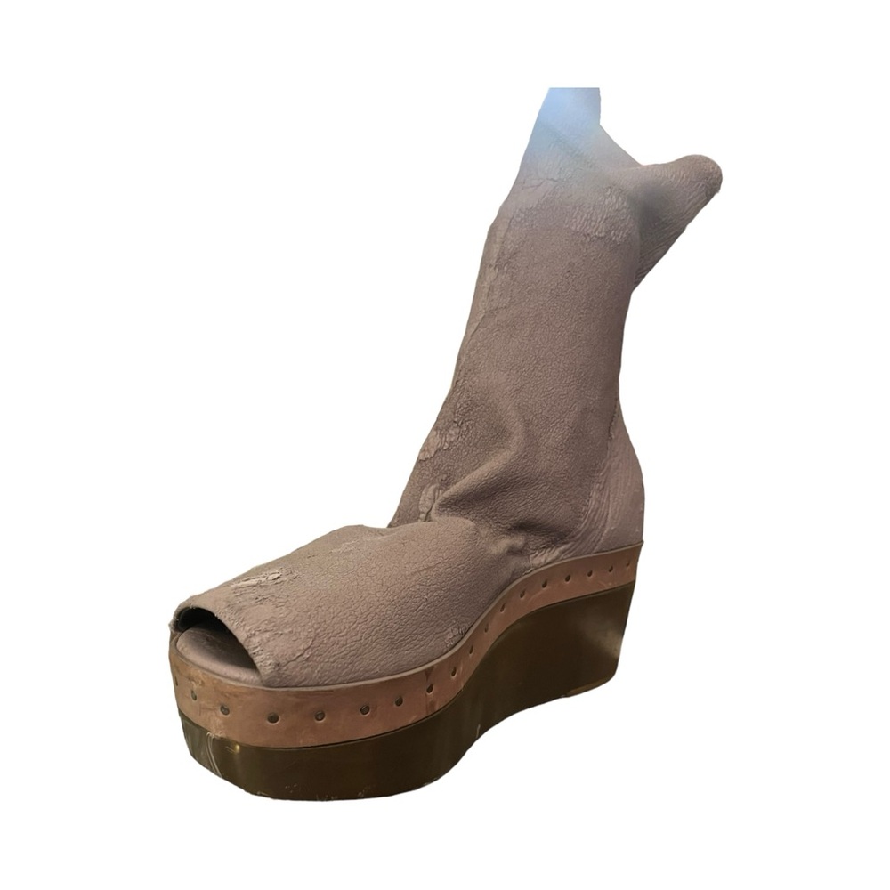 Rick Owens “Blister Lamb Sabat Sock” Bronze Plated Platform Sandal Size 37 - Picture 2 of 5